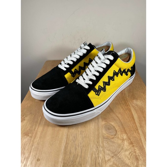VANS Other - Vans Old Skool Peanuts Charlie Brown Yellow Black Canvas Low Top Sneakers 500714